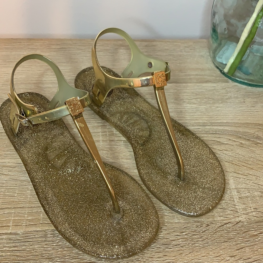 BCBGENERATION Gold Jelly Sandals 8